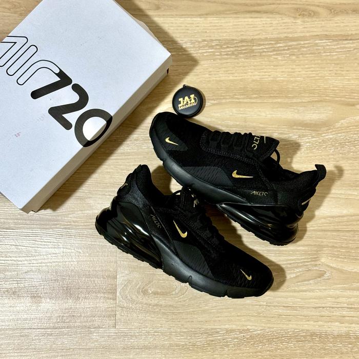Sepatu Nike Air Max 270 Black Gold Pria
