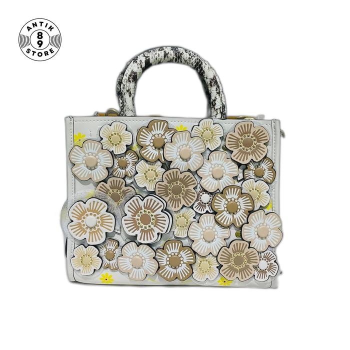 [Original] Tas Coach Bag Rogue 25 in Colorblock with Tea rose and Snakeskin Authentic