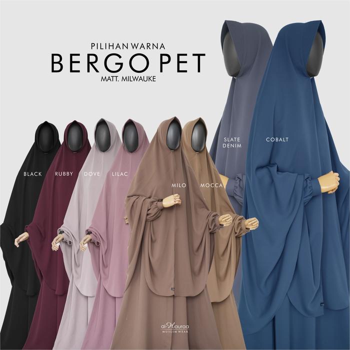 [READY] Al Hauraa | Hanum Gamis Dress | Bergo Jilbab Kerudung Pad Antem Nonpad French Khimar | Black