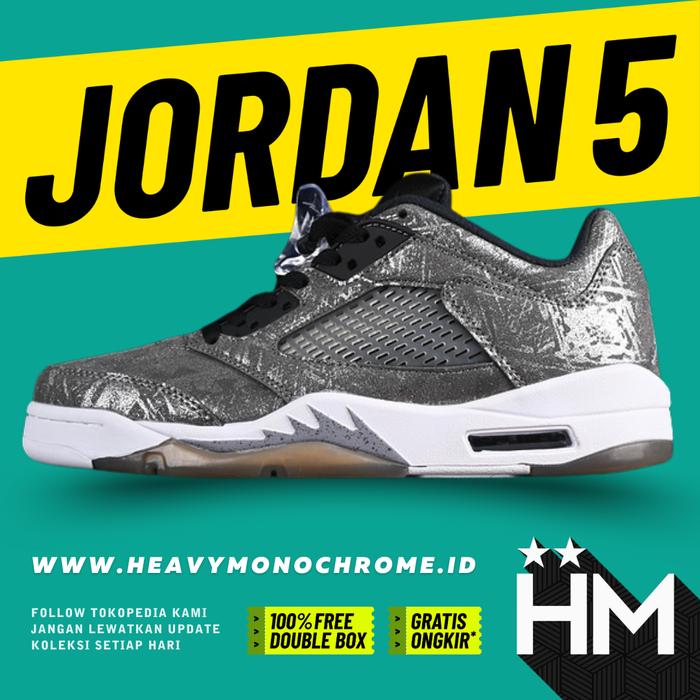 Jordan 5 Retro Low All Star Grey White Black Metallic Sneaker 819951-003 (Size 36-47.5)