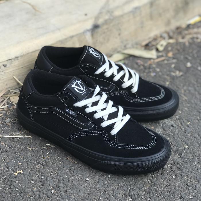 Sepatu Pria Sneakers Vans Rowley Skate Pro All Black 100% Original