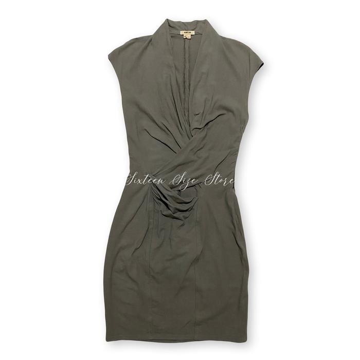 HELMUT LANG TWISTED FRONT CAP SLEEVE DRESS