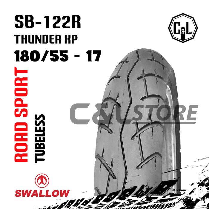 BAN LUAR MOTOR SWALLOW 180/55-17 RING 17 SB-122R THUNDER XP TUBELESS