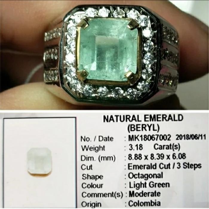ZAMRUD COLOMBIA NATURAL EMERALD BERYL # BATU MEMO JAMRUD COLUMBIA