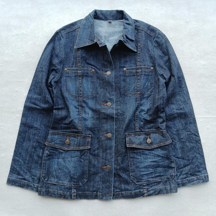 trucker jacket denim unuqlo chore jacket original not gap hnm stussy