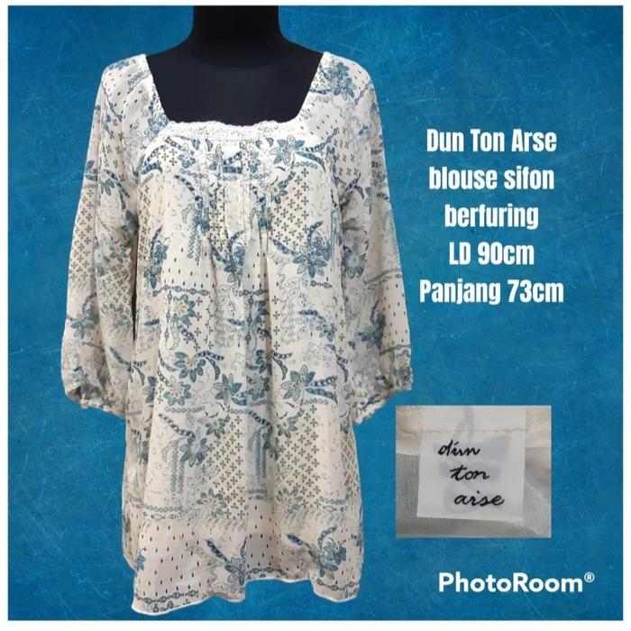 Dun Ton Arse blouse wanita sifon berfuring