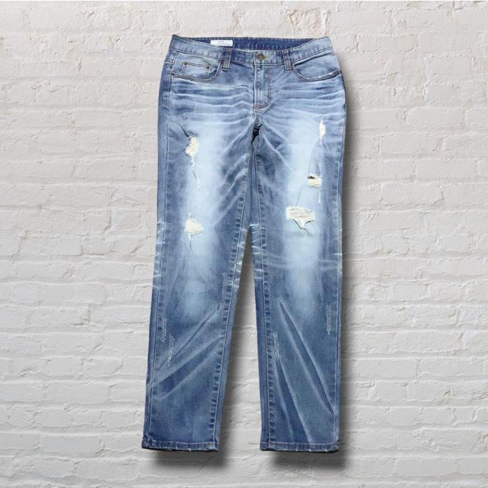 Celana Panjang Longpants Jeans Scooter Blue Washed Fading Ripped Slim Fit Original Second Preloved #