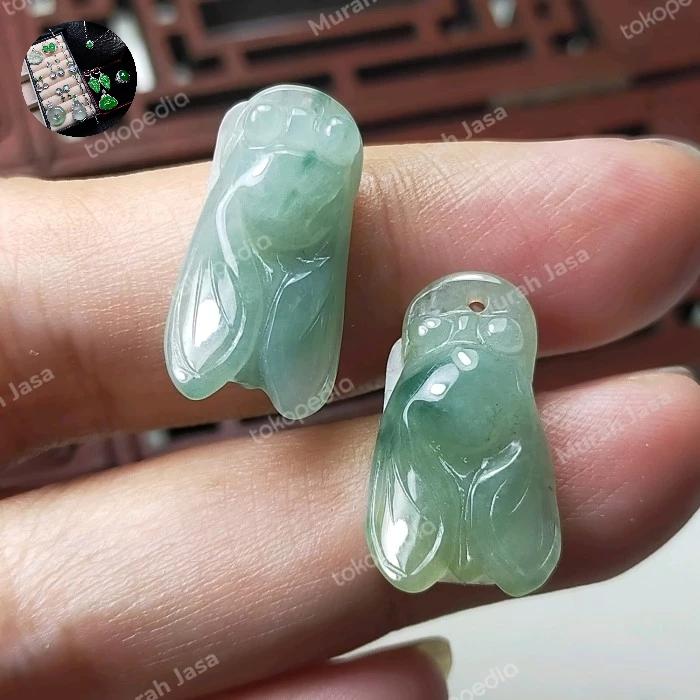 Kalung Liontin Giok Burma Cicada + sertifikat
