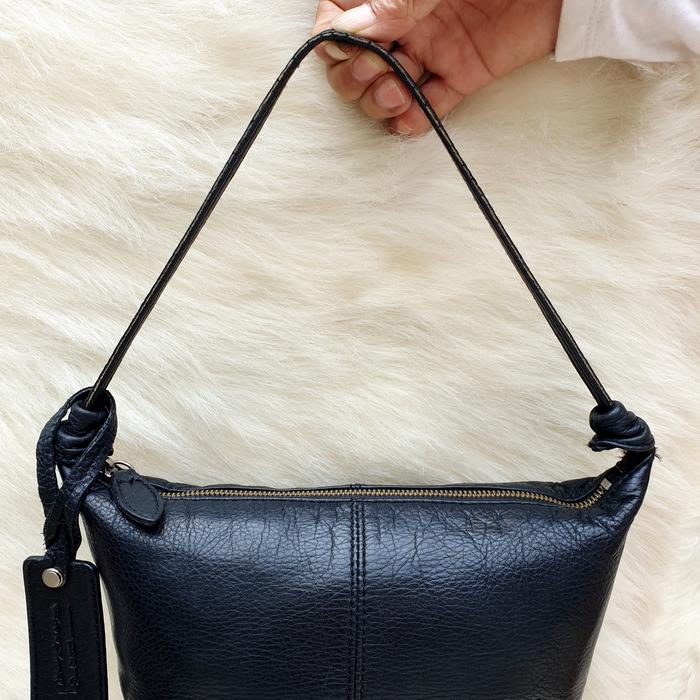 Tas Rookie Bud Handbag Shoulder Bag Mini Pesta Kondangan Kulit Asli Hitam Wanita