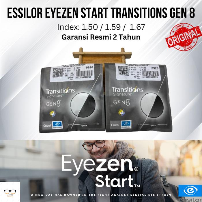 Lensa Essilor Eyezen Start Airwear 1.59 Transitions Signature Gen 8