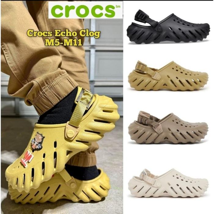Crocs Echo Clog Polos/ Sandal Crocs Pria Echo / Crocs Echo Unisex