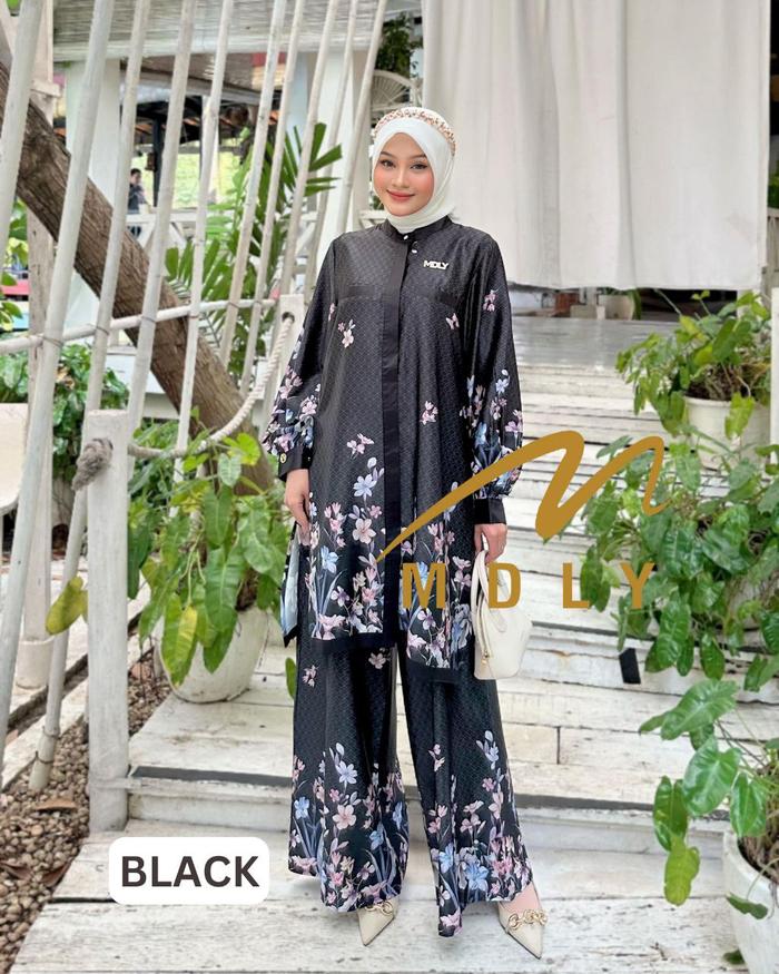 MDLY Baju setelan wanita/One Set Setelan Tunik Motif Floral Printing/Zendaya Set by MDLY