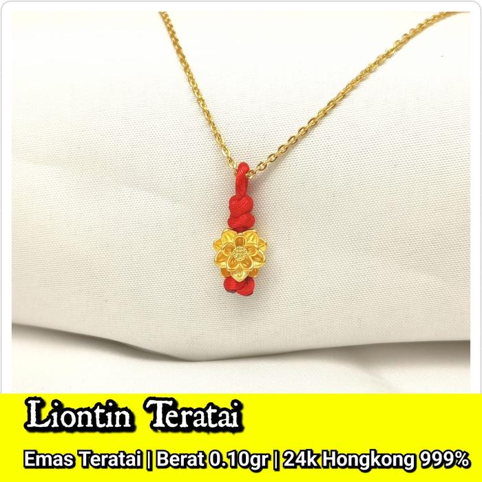 Liontin Emas Asli Bunga 24k Hongkong 999%