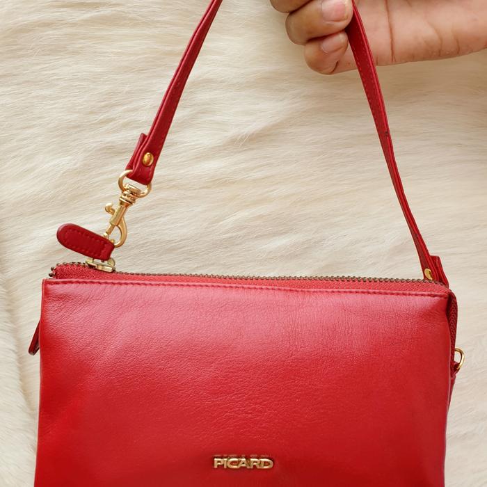 Picard Dompet Handbag Wanita Banyak Ruang Kulit Asli Second Preloved
