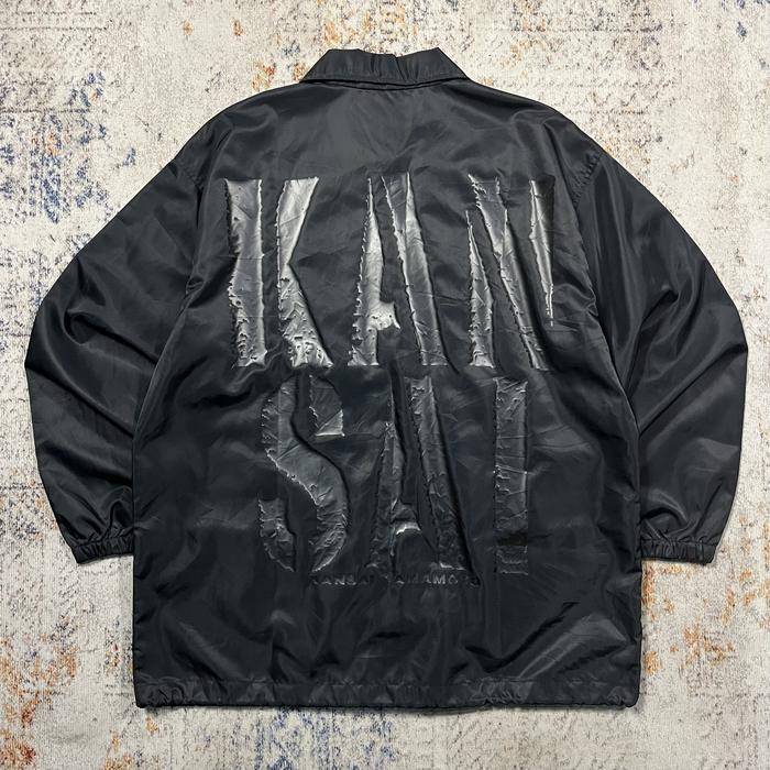 Vintage Kansai Man Black To Black Big Logo Coach Jacket