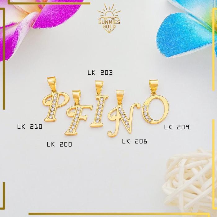 LIONTIN HURUF EMAS ASLI KADAR 375/8K LIONTIN KALUNG 1 SET ALPHABET RINGAN MURAH CANTIK BEST SELLER -