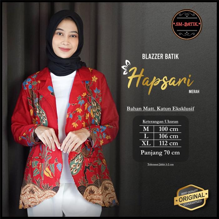 Baju Batik Wanita Blazer Jas Modern Hps -Sm