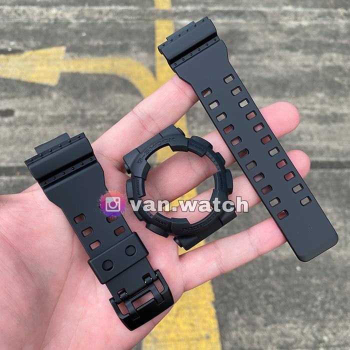 BNB Band Bezel CASIO GSHOCK GA 100 / GA100BBN ORIGINAL Tulisan Hitam Buckle Hitam
