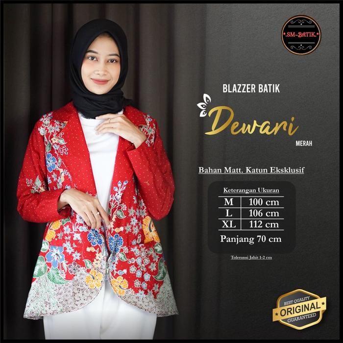 Baju Batik Wanita Blazer Jas Modern Dwr -Sm