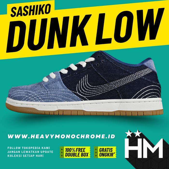 SB Dunk Low Sashiko Denim Sneaker CV0316-400 (Size 36-46)