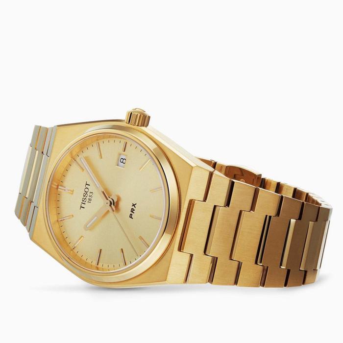 Tissot PRX T137.410.33.021.00 Jam Tangan Diving Pria 40mm Gold Dial Quartz