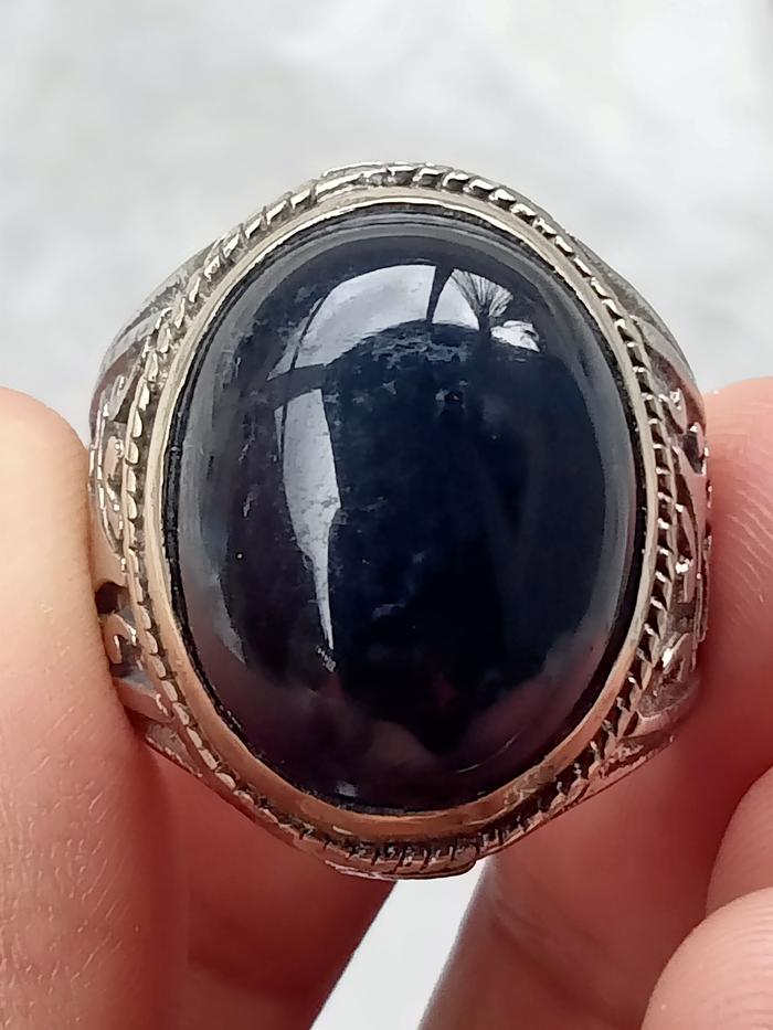 Cincin Bacan Doko Hitam ( Batu Akik Natural asli Ternate )