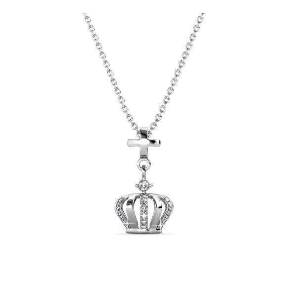 Crown Cross Pendant - Kalung Crystal swarovski lapis emas by Her Jewellery