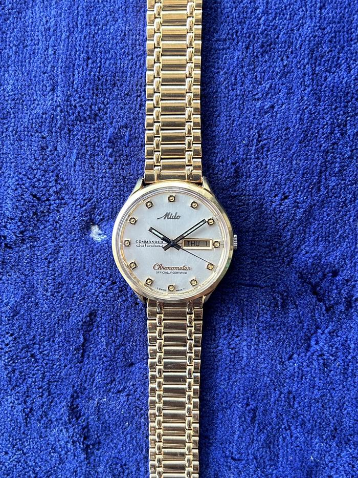 Mido Commander Chronometer Datoday Gold Plated 8439 Full Original