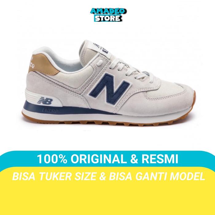 Sepatu nb ML574LGI Beige Navy Original Bnib
