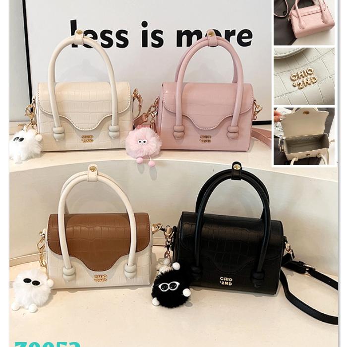 Gij. Z0052 1kg3 CHIO'2ND POMPOM CROCO MINI Satchel Bag Tas Selempang