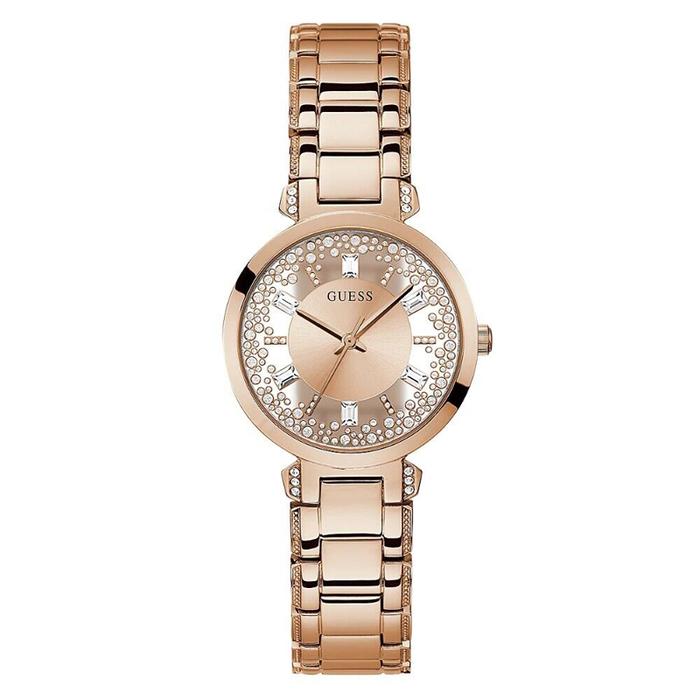 Guess GW0470L3 Crystal Clear Rosegold Jam Tangan Wanita