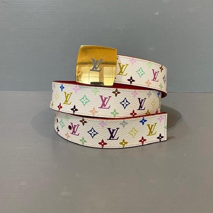 Preloved LV Belt Multicolor White 3cm Size 75