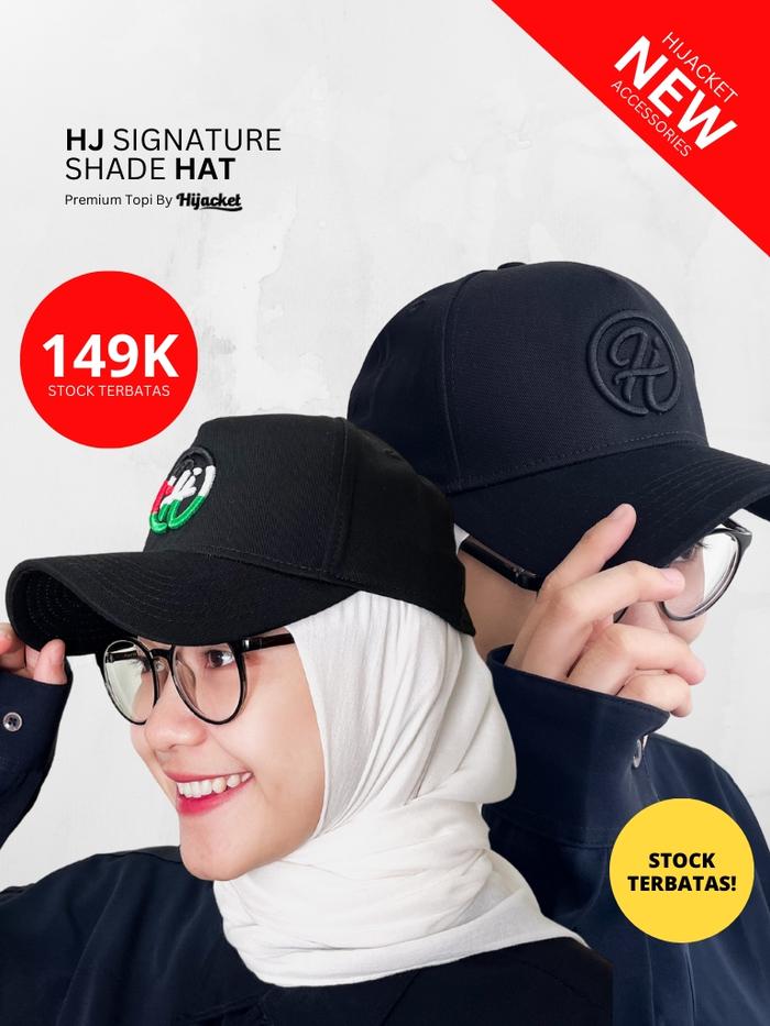 HJ Signature Shade Hat - Midnight Black Topi Baseball Unisex Baseball Cap Topi Wanita Premium Topi P