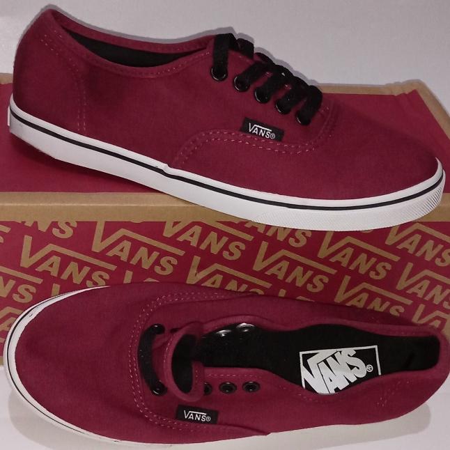 Sepatu Anak cewek Vans Authentic Lo Pro Red Merah Maroon Original OG size 34.5 21.5 Port Royale Roya