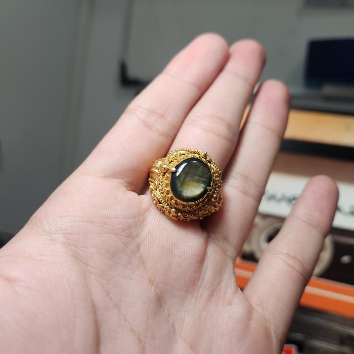 Cincin Cakrawaka SuryaCandra Bangsing Kresnadana Ster Black Safir Sapphire Perak Bali