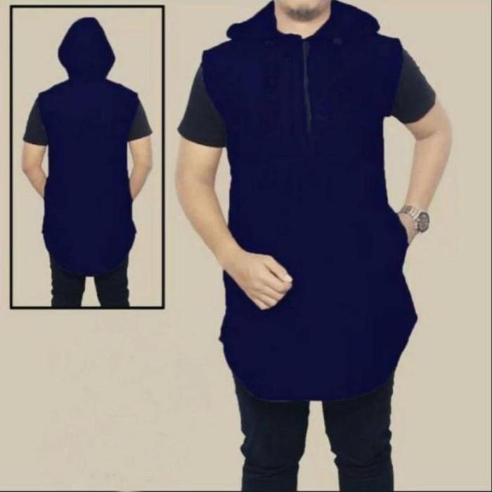 Kencang Jaket Sweater Hoodie Rompi Sholat Pria Polos / Rompi Shalat / Baju Muslim / Koko Muslim