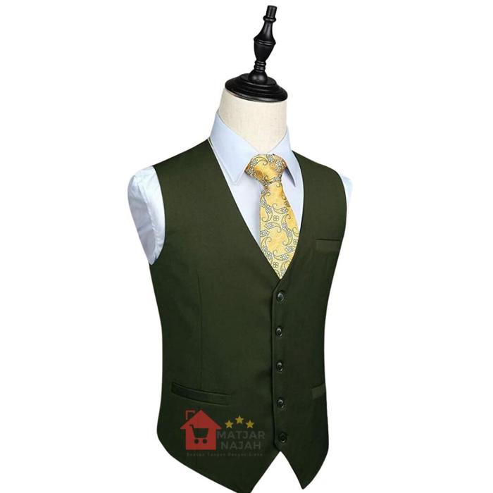 Big Rompi Formal Pria Matjar Najah Vest Pria Rompi Pria Rompi Jas Pria Hijau Botol
