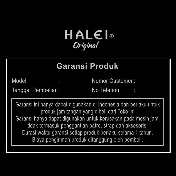 Unggul Halei 348 L - Jam Tangan Wanita Halei Rantai Stainless Back Kekan - Tahan Air Dan Garansi 1 T