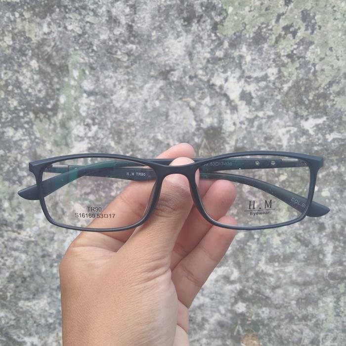 Frame Kacamata H.M S16160 Hitam Doff Original
