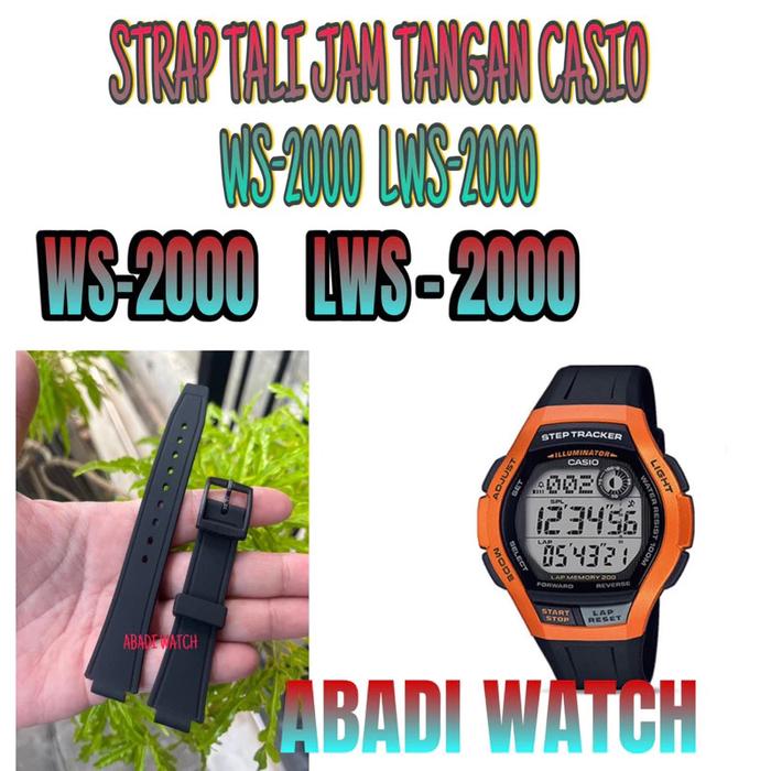 STRAP TALI JAM TANGAN CASIO WS-2000H WS2000H WS 2000H LWS-2000 LWS 2000 LWS2000 casio digital rubbe