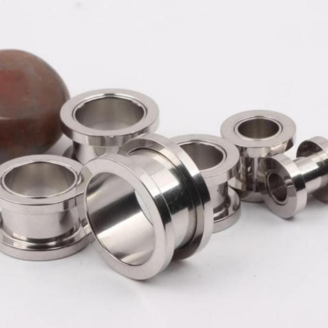 Piercing Earring EarPlug Tunnel Stainless Steel Silver 20mm - 30mm
