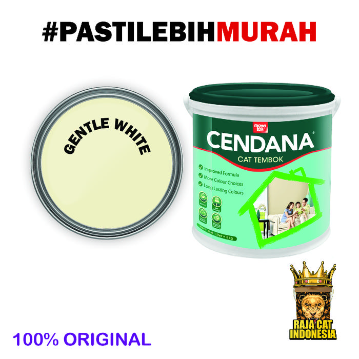 Cat Tembok Interior // Mowilex Cendana Cat Tembok Readymix GENTLE WHITE 5Kg Kemasan Galon