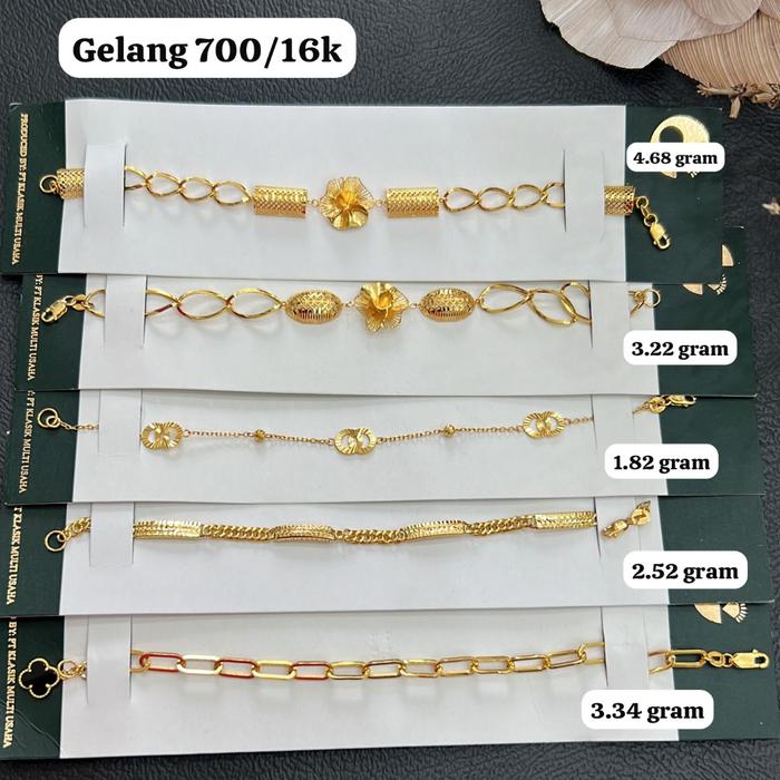 Gelang Simple Bracelet Gold Emas asli rantai