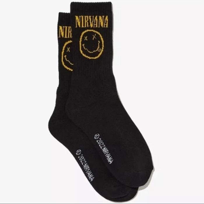 Original Nirvana Black Socks Kaos Kaki Band Official Merchandise