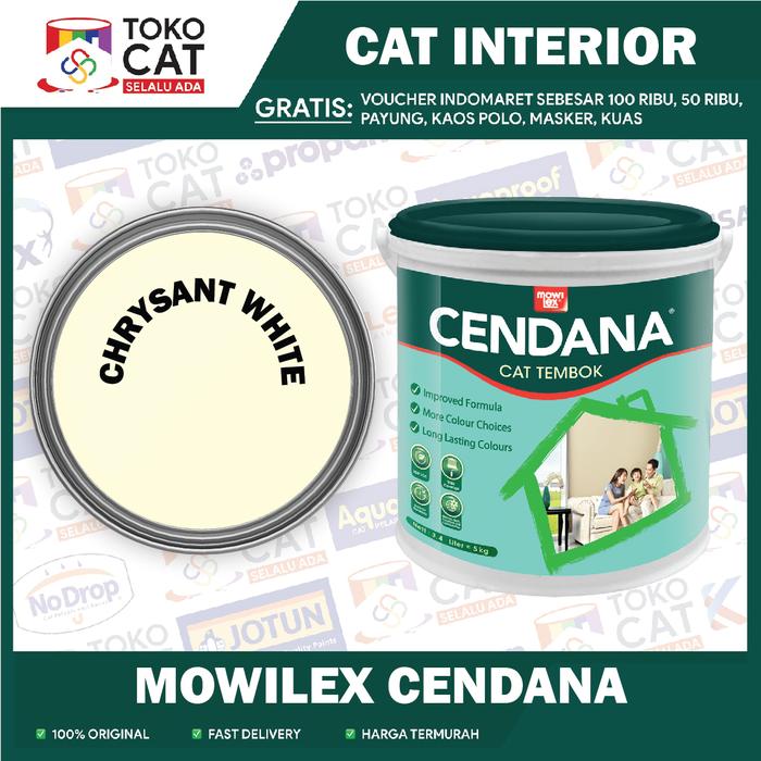 Cat Tembok Interior // Mowilex Cendana Cat Tembok Readymix CHRYSANT WHITE 5Kg // Kemasan Galon