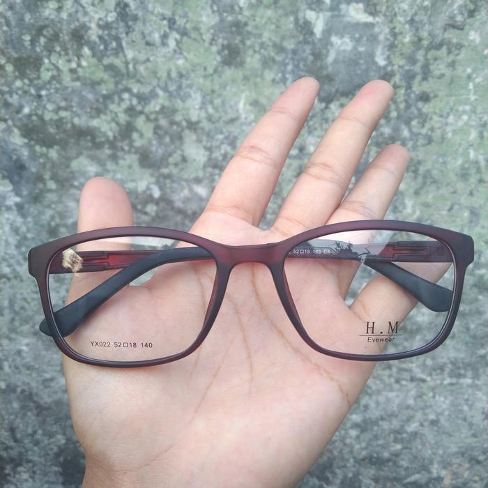 Frame Kacamata H.M YX022 Maroon Original