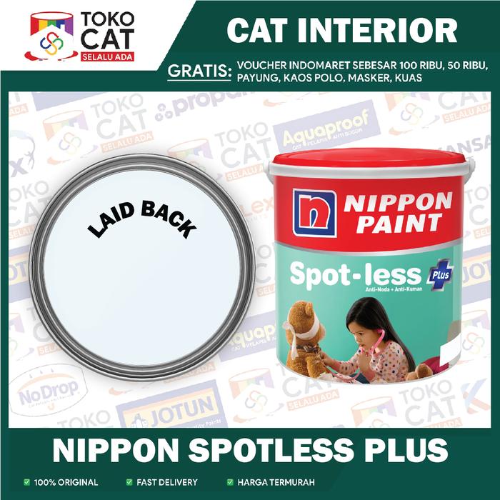 Cat Tembok Interior // Nippon Spotless Plus Anti Noda ( LAID BACK ) 2.5 L // Kemasan Galon