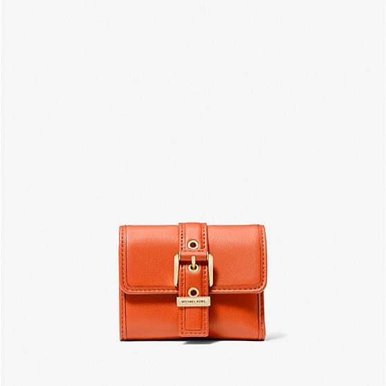 MICHAEL MICHAEL KORS Dompet Lipat Tiga Kulit Kecil Colby - Optic Orange