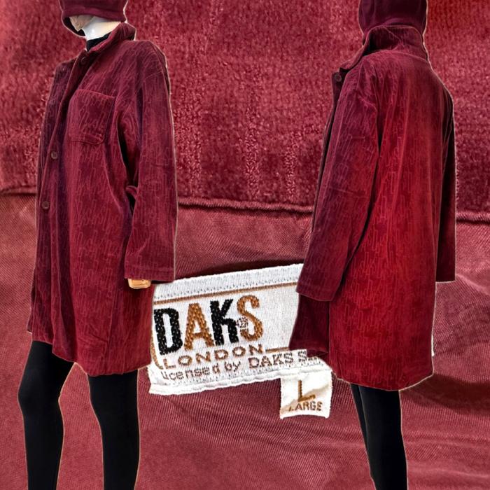 long coat DAKS velvet jaket panjang L to XL original ori bisa winter merah marun preloved second bek