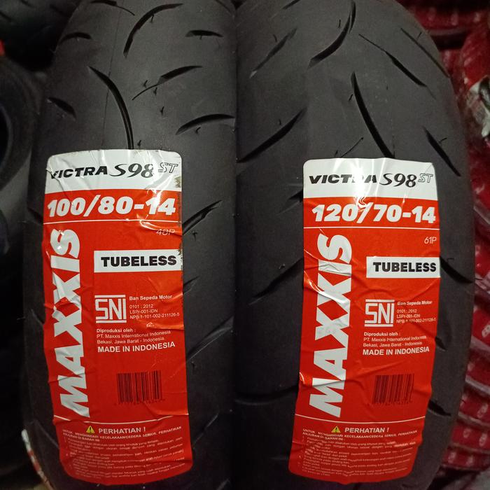 Paket Sepasang Maxxis Victra 100/80-14 & 120/70-14 PCX LOKAL